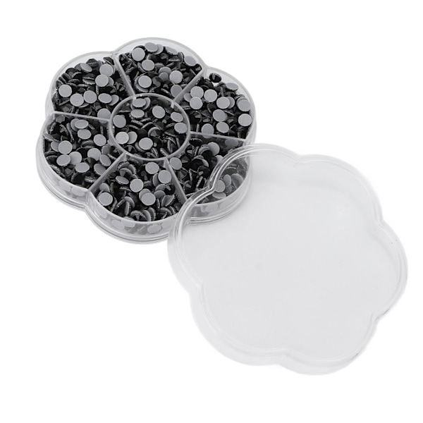 1000 stk. Rhinestones Skinnende Gennemsigtige Dekorative Neglekunst Forsyninger til Piger Kvinder JM201 Sort