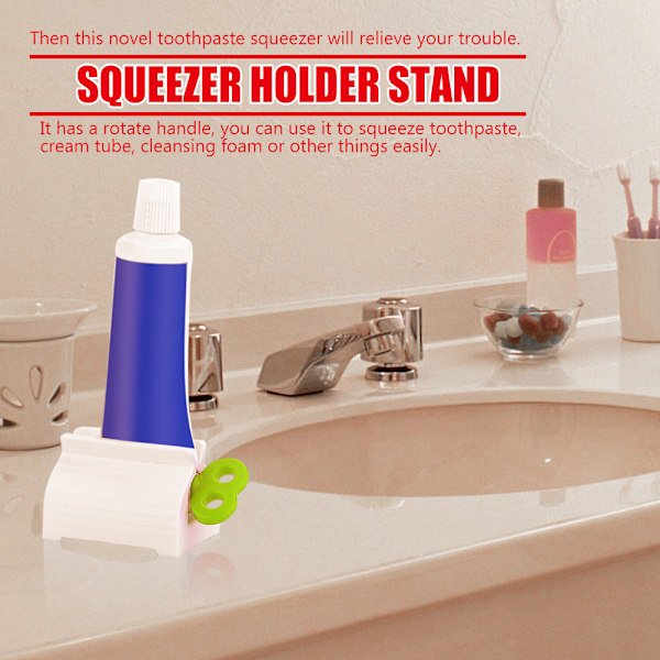Rullende Tandpasta Squeezer Tandpasta Dispenserholder til Badeværelse (Grøn)