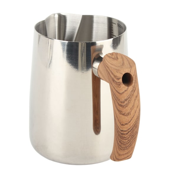 Melkeskummerkopp Innvendig skala 304 rustfritt stål Dryppfri tut Kaffe-dampkanne med håndtak Original farge 1000 ml