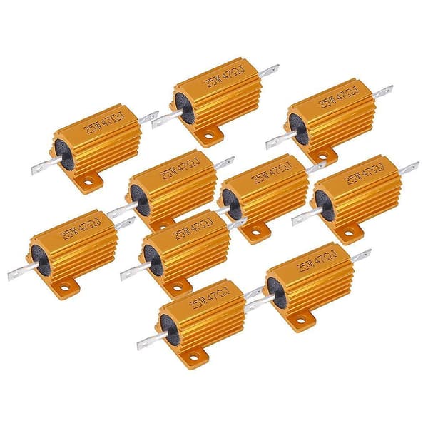 10 stykker 25W aluminiumbeklædte trådviklede effektmodstande 47 ohm værktøjsuniversal[LD]