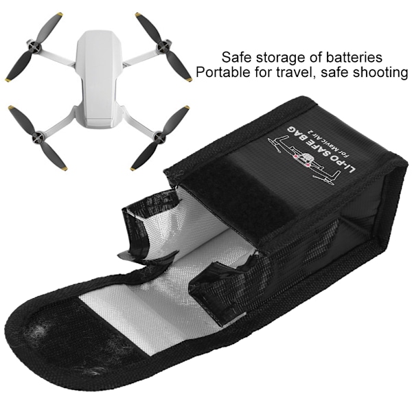 Dronebatteri sikker veske Eksplosjonssikker brannsikker oppbevaring Beskyttelsesetui Passer for DJI Mavic Air 2 (1 batterirom)