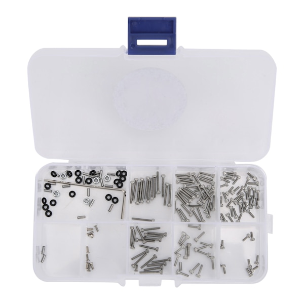 176 st/set Rostfritt stål Skruvmuttrar Kit Skruvbox Set för Axial SCX24 90081 1/24 RC Car