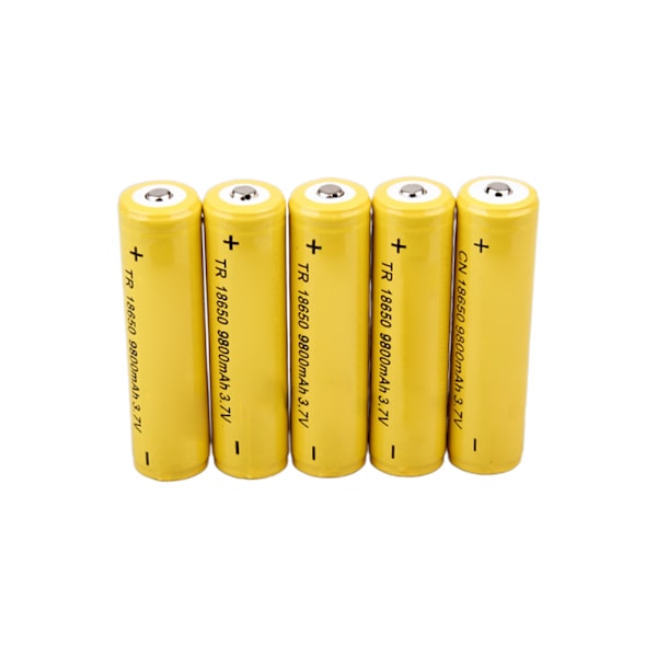 4 stk 3,7V Volt 9800mAh Li-ion litiumbatteri 18650 Oppladbare batterier for lommelykt Spotlight Power Bank