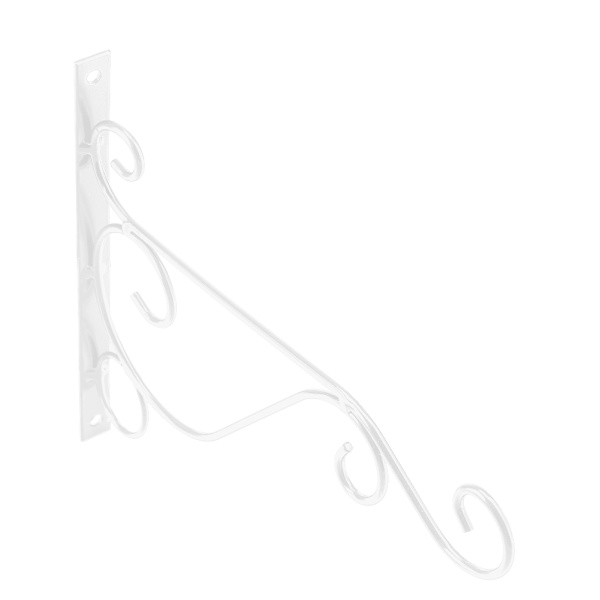 Rauta-kasviripustin Seinäkiinnitettävä kukkakoukku kodin puutarhakoristeluun 25*21cm (valkoinen)