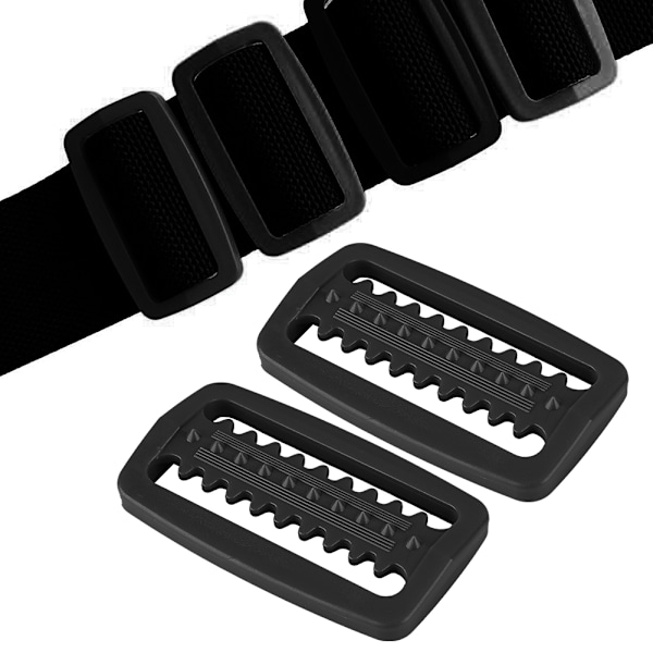 2ST Heavy Duty ABS Letvægts Glide Spænde Rem Bælte Holder Dykkeudstyr Sort