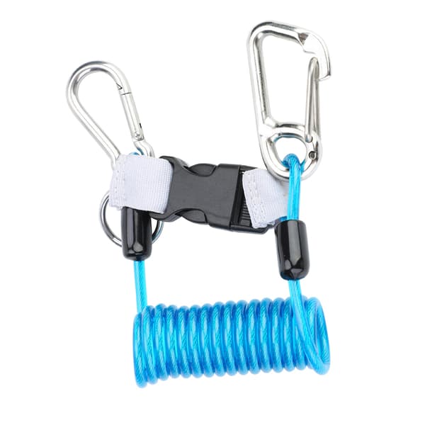 Quick Release Anti Lost Spring Coil Lanyard Sikkerhedsnødredskab Blå