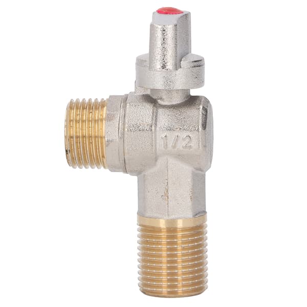 G1/2 Thread Brass Triangle Valve Large Flow Cold Hot Water Angle Stop Valve for Kitchen Bathroom Red