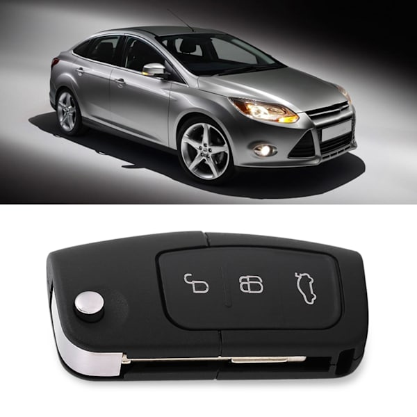 3-knapps fjärrnyckelring 433MHz med Chip 4D60 för Ford Focus