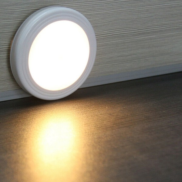 6 LED Round Auto Motion Light Sensor Infraröd Nattljus Skåp Trapplampa