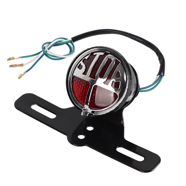 Universal vintage motorcykelljus bakbromsljus stopplampa med registreringsskyltfäste
