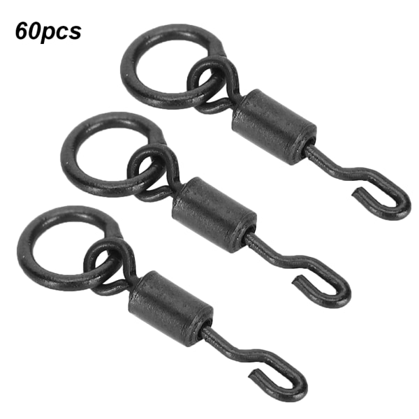 60 stk Universal Spinner Swivels Connector Enkelkrog Hurtigudskiftning Karpefiskeudstyr Tilbehør