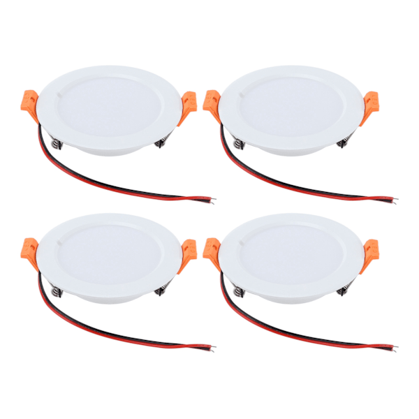 4 stk 4 tommers RV Takkuppelys 300LM 6000K Rund Nedlys Bil Interiørbelysning Hvit for Caravan Yacht DC 12V 3W