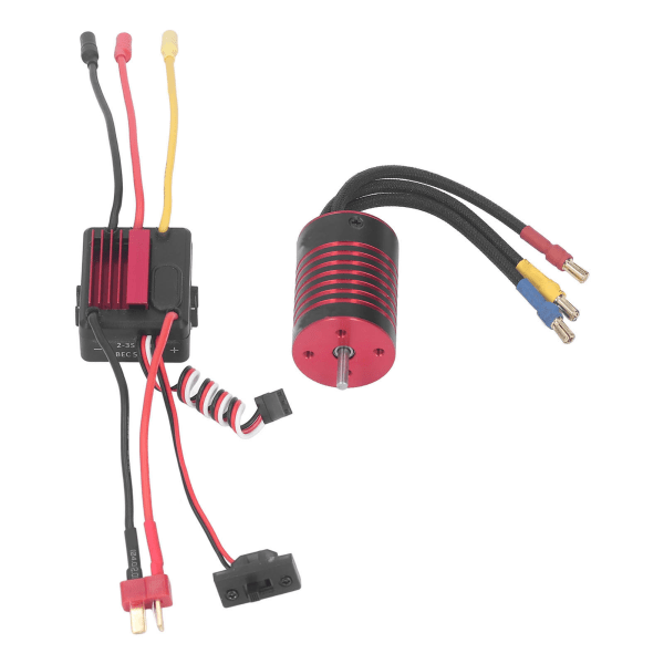 Moottori ESC -setti 2838 harjaton moottori ja 35A harjaton ESC -korvaava 1/14 1/16 RC-autolle Punainen 4400KV