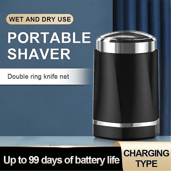 Mini Portable Men Elektrisk Rakapparat Skäggtrimmer Multifunktionell tvättbar rakhyvel USB Uppladdningsbar black