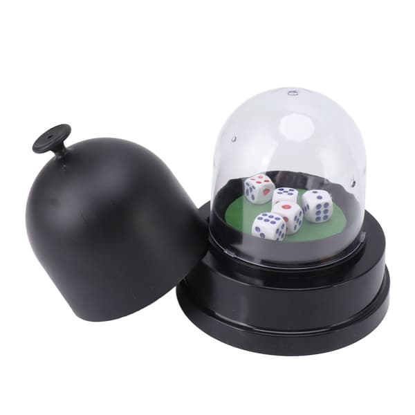 Automatic Dice Roller Cup Battery Operated Pub Party Game with 5 Dice for Party Gathering