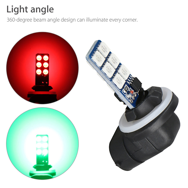 2 stk 12V RGB LED Bil Tåkelys Frontlys Fjernkontroll Bil Lamper