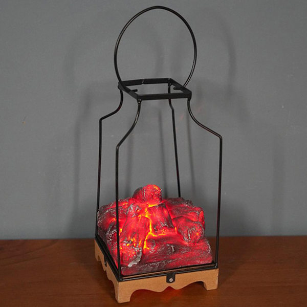 Imitation Charcoal Flame Lamp Halloween Järn Ornament LED Flame Light