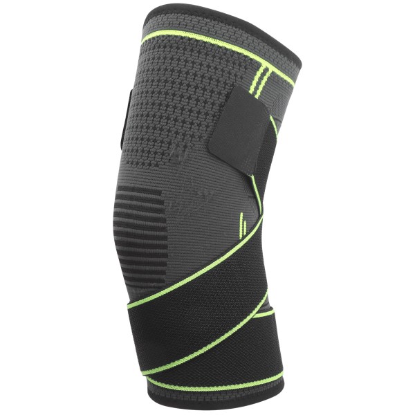Utomhus Dual Sports Knäskydd Andas stickad Knäskydd Dubbla tryckband Knäskydd Grön M