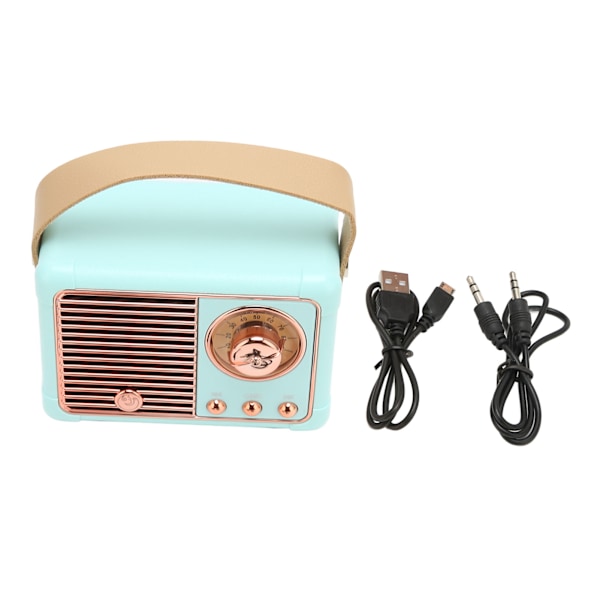Retro Bluetooth-högtalare HiFi Stereo Snabb överföring Låg strömförbrukning Bärbar vintage-högtalare för hem utomhus blå