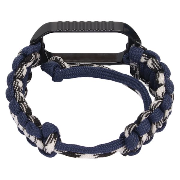 Paracord Watch Band Watch Protector Fodral 2 i 1 Kompatibel för Redmi Band 2 Smartwatch Marinblå