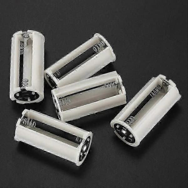 Seriel forbindelse Cylindrisk 3x 1,5V AA batteriholder i plast, 5-pak White Silver Tone