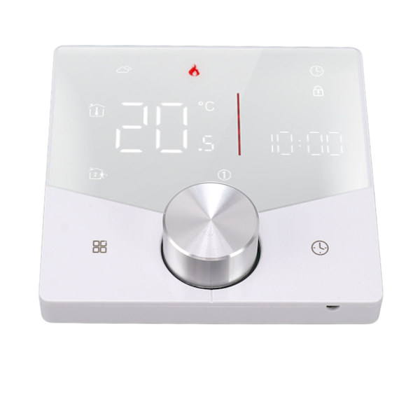 Smart termostatknopp Design LCD-färgskärmspanel Digital termostat för bastu Golvvärmesystem Vit