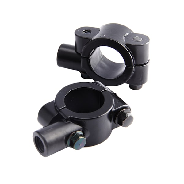 2 stk Sort Universal Motorcykel Styre Spejlbeslag 10mm 7/8\" Aluminiumklemme