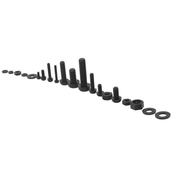 150 stk sort nylon skruvesæt isoleret elektronisk komponent forbrugsdel M2 M2.5 M3 M4 M5