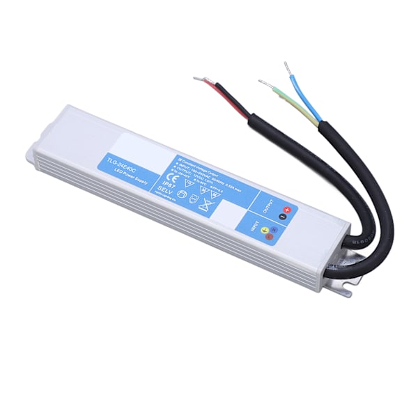 LED-drivrutin IP67 Vattentät LED-strömförsörjningstransformatoradapter för LED-ljus extern ingång 100‑240VAC DC24V 40W