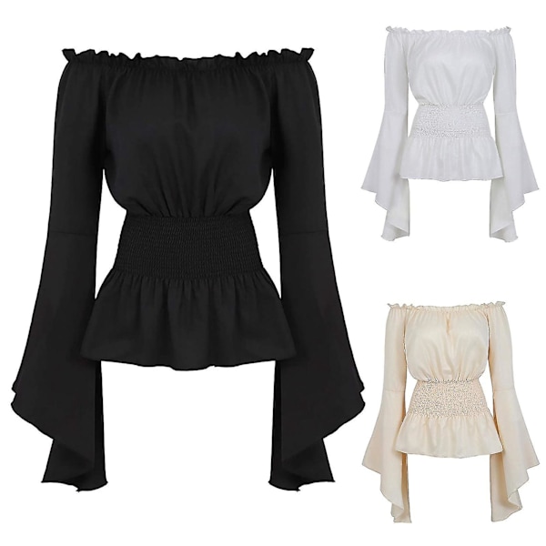 Renaissance Bohème Lila Långärmad Dam Blus S-XL