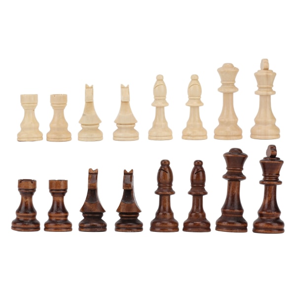 32 stk. skakbrikker kun 2 farver lette blanke skakbrikker til professionel begynderunderholdning