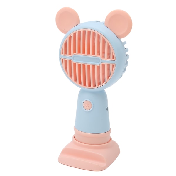 Ladattava kädessä pidettävä tuuletin, ergonominen, söpö hiiren muotoinen mini-tuuletin, kannettava tuuletin ulkoiluun, matkustamiseen, pinkki sininen