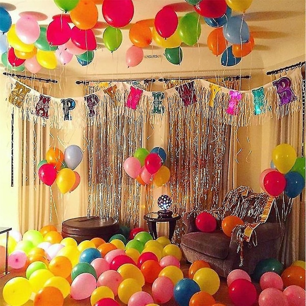 100-pack tjocka latexballonger, regnbågsfärgade uppblåsbara ballonger till festtillbehör för helium- eller luftanvändning