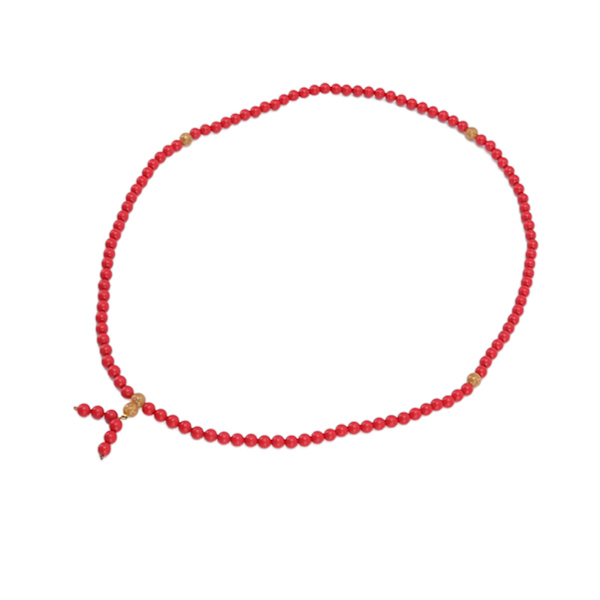 8 mm Naturligt Cinnober Armbånd 108 Røde Buddha Perler Bøn Strækarmbånd Håndleds Kæde Armbånd