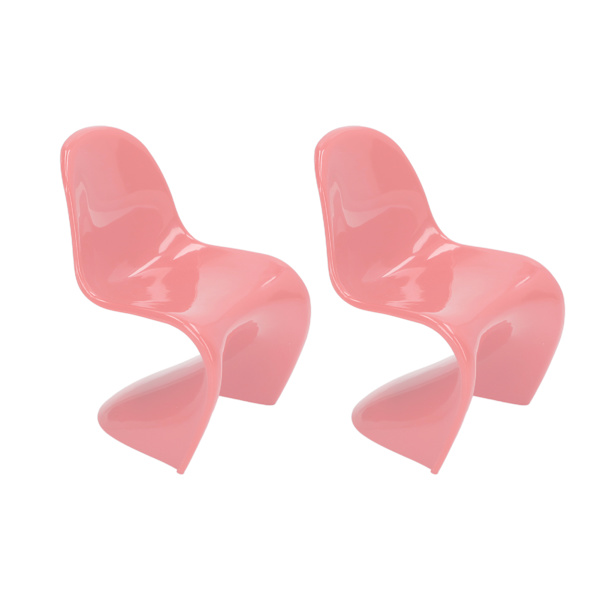 2st Miniatyrstol 1/6 skala Casual Söt stil DIY liten plastmaterial 14x9x8cm Dockhusleksaker för prydnadssaker Rosa