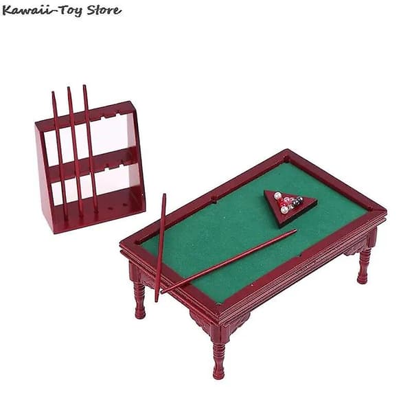 1 sæt 1:12 dukkehus miniature billard træ poolbord sæt dukkehusmøbler model legetøj 15*10*6cm