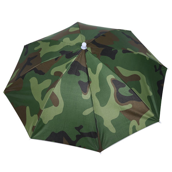 65 cm solskyddsmedel Vindtätt huvudmonterat paraply, hopfällbar hattparaply (kamouflage)