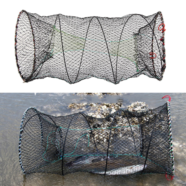 Fjäderbur fiskenät Automatiskt hopfällbart fiskenät Bärbara hållbara fiskeredskap