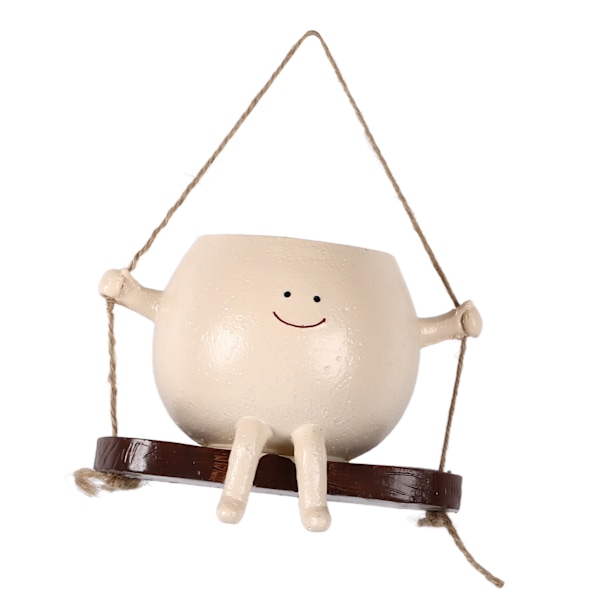 Swing Face Planter Harts Veggmontert Hode Planter Smilende Ansikt Sukkulenter Blomsterpotte for Innendørs Utendørs Dekor
