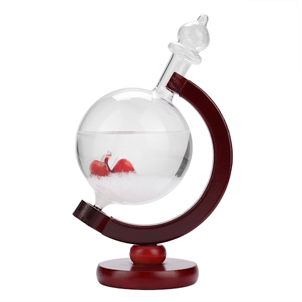 Vacker väderprognos Crystal Windstorm Glas Trä Bas Globe Form Skrivbordsrum