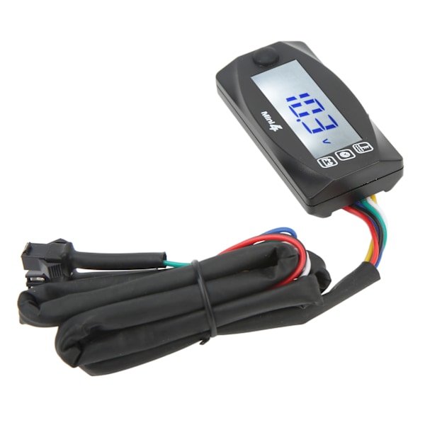 4 i 1 Motorcykel Digitalt Termometer LCD Skærm Motor Vand Spænding Tid Måler Universal DC12V 22mm Tee Adapter