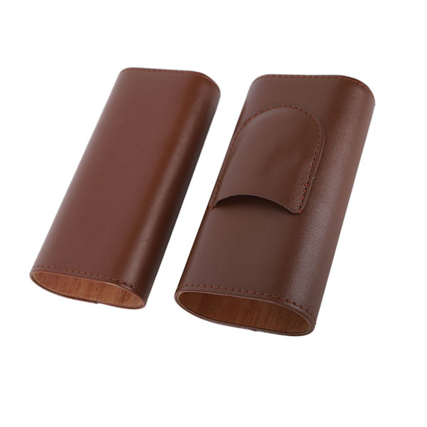 Cigarrfodral med 3 fingrar Mode Elegant konstläder Lättviktsbärbar cigarrhumidorlåda för resor dagligt kaffe