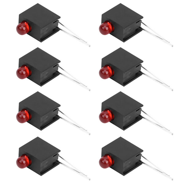 100 stk 3 mm LED-skærmdiodelys sæt med holder side Enkelt hul Industrielle tilbehør Rød lys