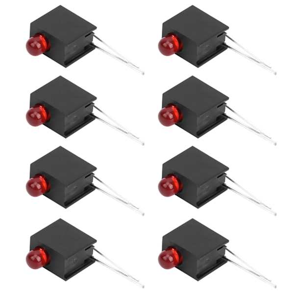 100 stk 3 mm LED-skjermdiodlyssett med holder side Enkelt hull Industrielle tilbehør Rød lys