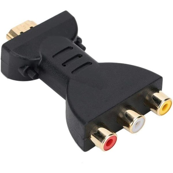 HDMI till AV-omvandlare röd, vit och gul hdmi till av 3rca adapterkabel HANBING ljud- och videosynkroniseringsadapter