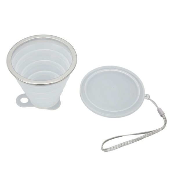 Hopfällbar Vattenkopp 270ml Livsmedelsgodkänd Silikon Transparent Flexibel Vikbar Campingkopp för Resor Kontor Utomhus