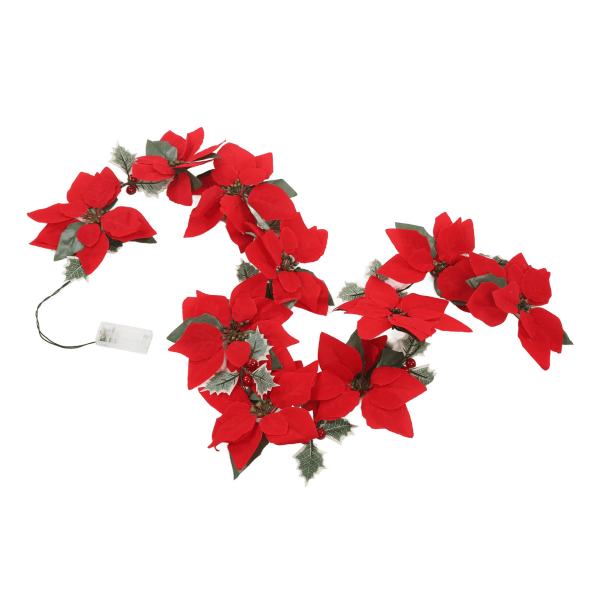 Blomsterlysstreng 10 LED Batteridrevet realistisk dekorativ juleslyngelampe for telt bobil peis