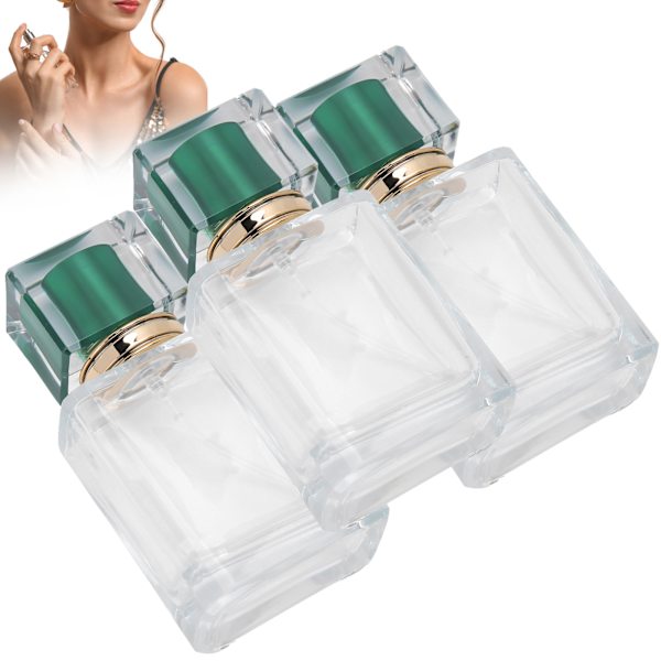 50 ml Glass Perfume Bottle Refillable Perfume Atomizer Dispenser Liquid Makeup Container Green