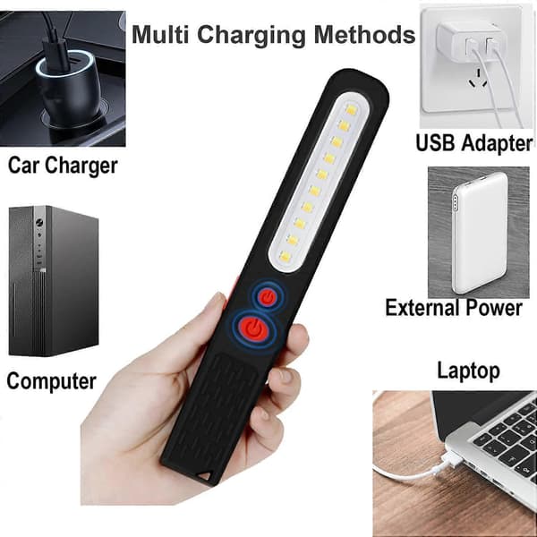 Magnetisk mekanisk lampe, oppladbar 400 lumen LED COB-arbeidslampe, 3 lysmoduser