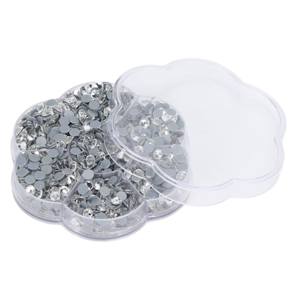 1440 stk. Hot Fix Rhinestones Glas Flad Bund Transparent Hvid DIY Tilbehør til Tøj Sko Neglekunst